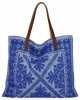 Italská Kabelka Shopper Bag v Módních Vzorech 5887 Kobaltová